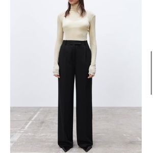 Zara WIDE LEG MENSWEAR PANTS black size M